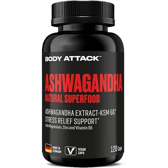 5 beste Ashwagandha-Kapseln, die es wert sind, zu Ihrer Routine hinzugefügt zu werden Ashwagandha, ashwagandha-kapseln,, beste, die, empfehlungen, hinzugefügt, ihrer, Nahrungsergänzungsmittel, produkt, routine, sind, Wellness-Routine, werden, wert, yoga 5 Body Attack Ashwagandha KSM-66 Kapseln (120 Stück)