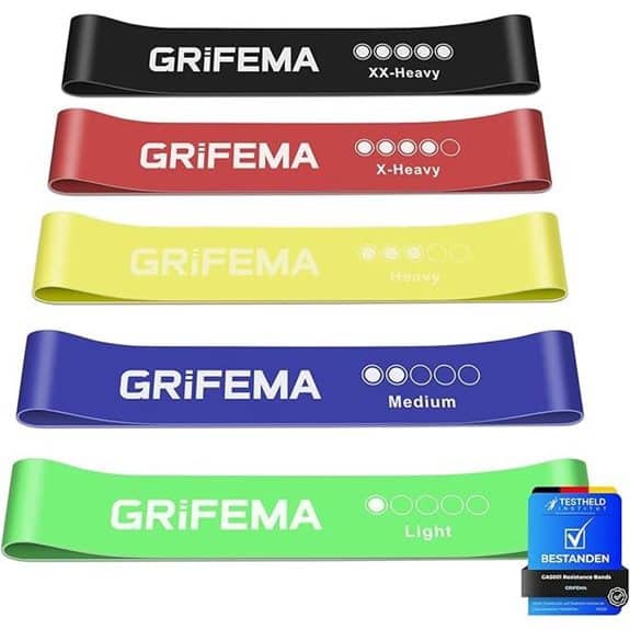 10 beste Widerstandsbänder-Sets, die das Fitnessstudio zu dir nach Hause bringen beste, bringen, das, die, dir, empfehlungen, Fitness, fitnessstudio, hause, Home-Workout, nach, produkt, Widerstandsband, widerstandsbänder-sets,, yoga 7 GRIFEMA Fitness Widerstandsbänder Set aus 5 Stück