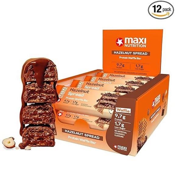 15 beste Proteinriegel, die tatsächlich wie eine echte Leckerei schmecken beste, die, echte, eine, empfehlungen, Fitness snacks, gesunde Ernährung, leckerei, produkt, Proteinriegel, schmecken, tatsächlich, wie, yoga 13 MaxiNutrition Haselnuss Protein Waffel Riegel (12er-Pack)