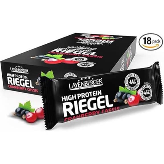 15 beste Proteinriegel, die tatsächlich wie eine echte Leckerei schmecken beste, die, echte, eine, empfehlungen, Fitness snacks, gesunde Ernährung, leckerei, produkt, Proteinriegel, schmecken, tatsächlich, wie, yoga 8 Layenberger LowCarb Protein Riegel Cranberry Cassis (630g)