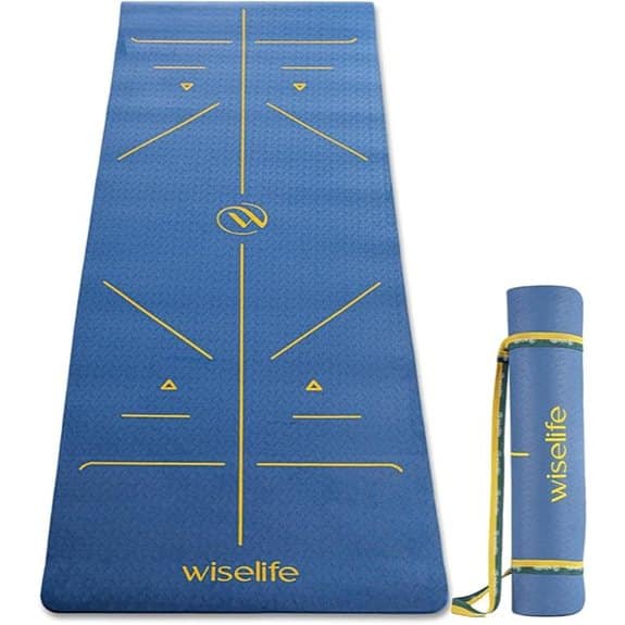 10 Beste TPE Yogamatten, die besser greifen als traditionelles Gummi als, besser, beste, Diamantschnitt-Textur, die, empfehlungen, greifen, gummi, produkt, rutschfeste Matten, tpe, TPE-Yogamatten, traditionelles, yoga, Yogamatten 8 WiseLife TRU Alignment Yogamatte 6mm (Mitternachtsblau)