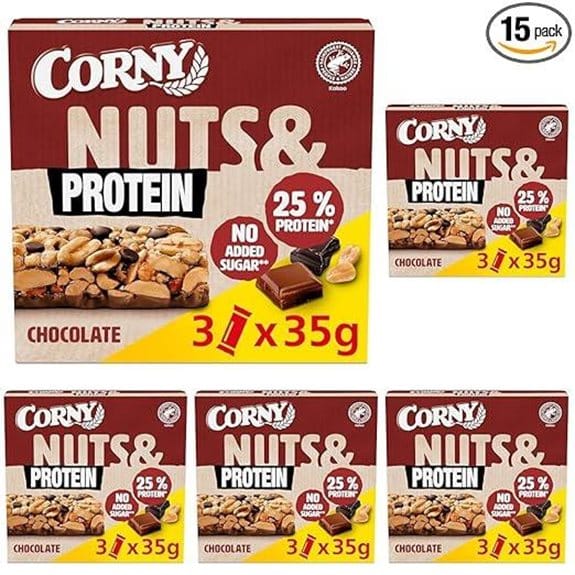 15 beste Proteinriegel, die tatsächlich wie eine echte Leckerei schmecken beste, die, echte, eine, empfehlungen, Fitness snacks, gesunde Ernährung, leckerei, produkt, Proteinriegel, schmecken, tatsächlich, wie, yoga 10 Corny Nüsse & Protein Schokoladenriegel (5er Pack)