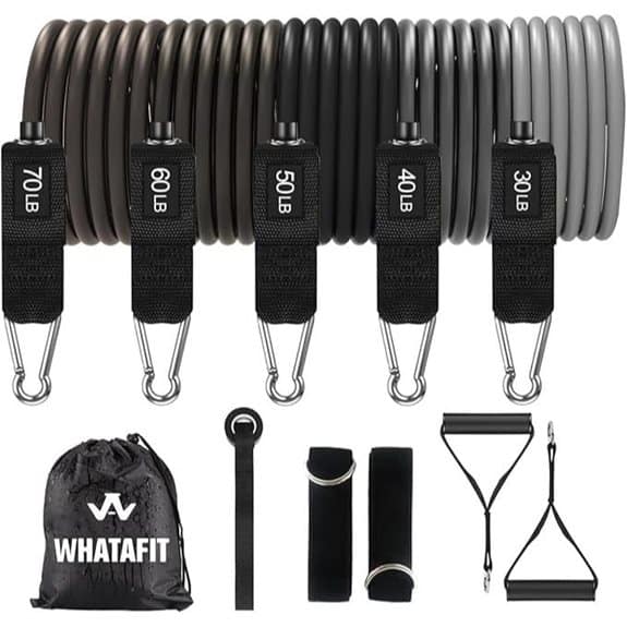 15 beste Resistance Bands, die das Fitnessstudio direkt zu dir nach Hause bringen bands,, beste, bringen, das, die, dir, direkt, empfehlungen, Fitness zu Hause, fitnessstudio, hause, Körpertransformation, nach, produkt, resistance, Widerstandsbänder, yoga 10 Whatafit Widerstandsbänder Set mit Türanker