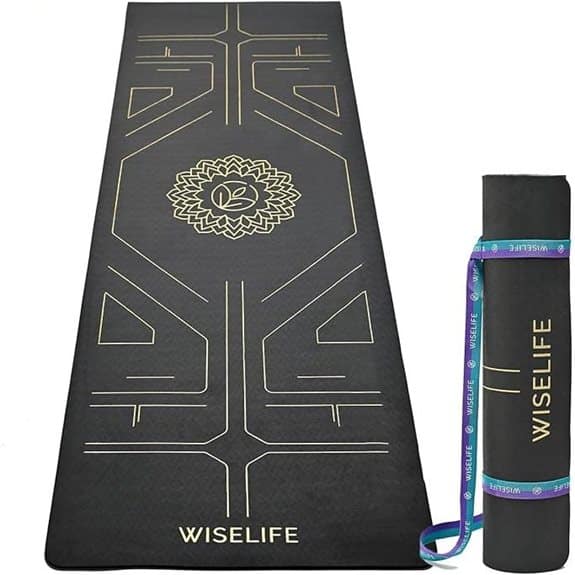10 Beste TPE Yogamatten, die besser greifen als traditionelles Gummi als, besser, beste, Diamantschnitt-Textur, die, empfehlungen, greifen, gummi, produkt, rutschfeste Matten, tpe, TPE-Yogamatten, traditionelles, yoga, Yogamatten 6 Wiselife True Alignment Yogamatte mit Tragegurt